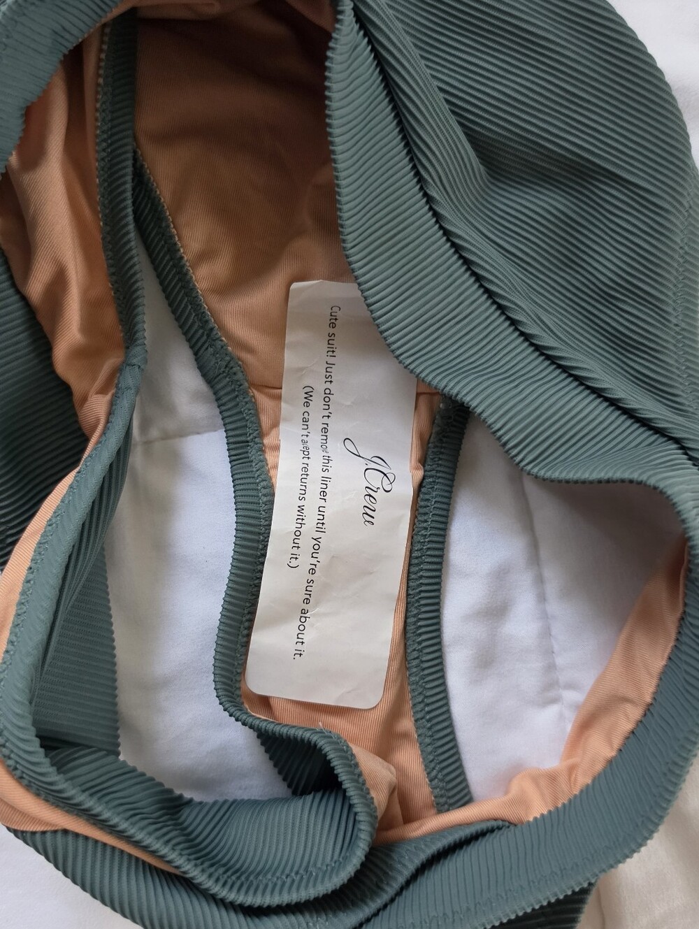 NWOT J. Crew Teal Ribbed Underwire Bikini Set with Crossover Waistband - Picture 4 of 6